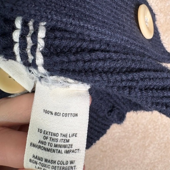 ALEX MILL Nico Chunky Stripe Cardigan Sweater Women's Large Cropped Oversized - Picture 9 of 10